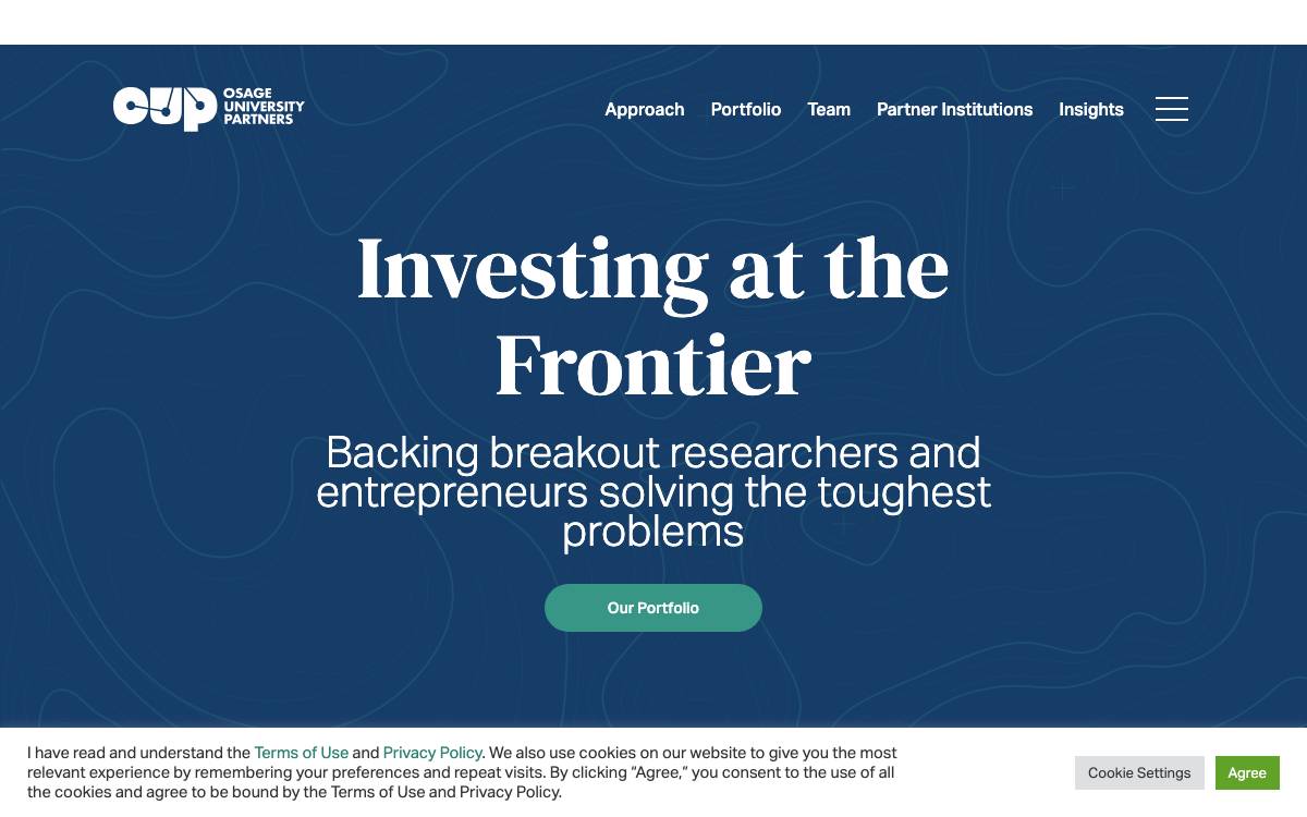 Osage University Partners website preview