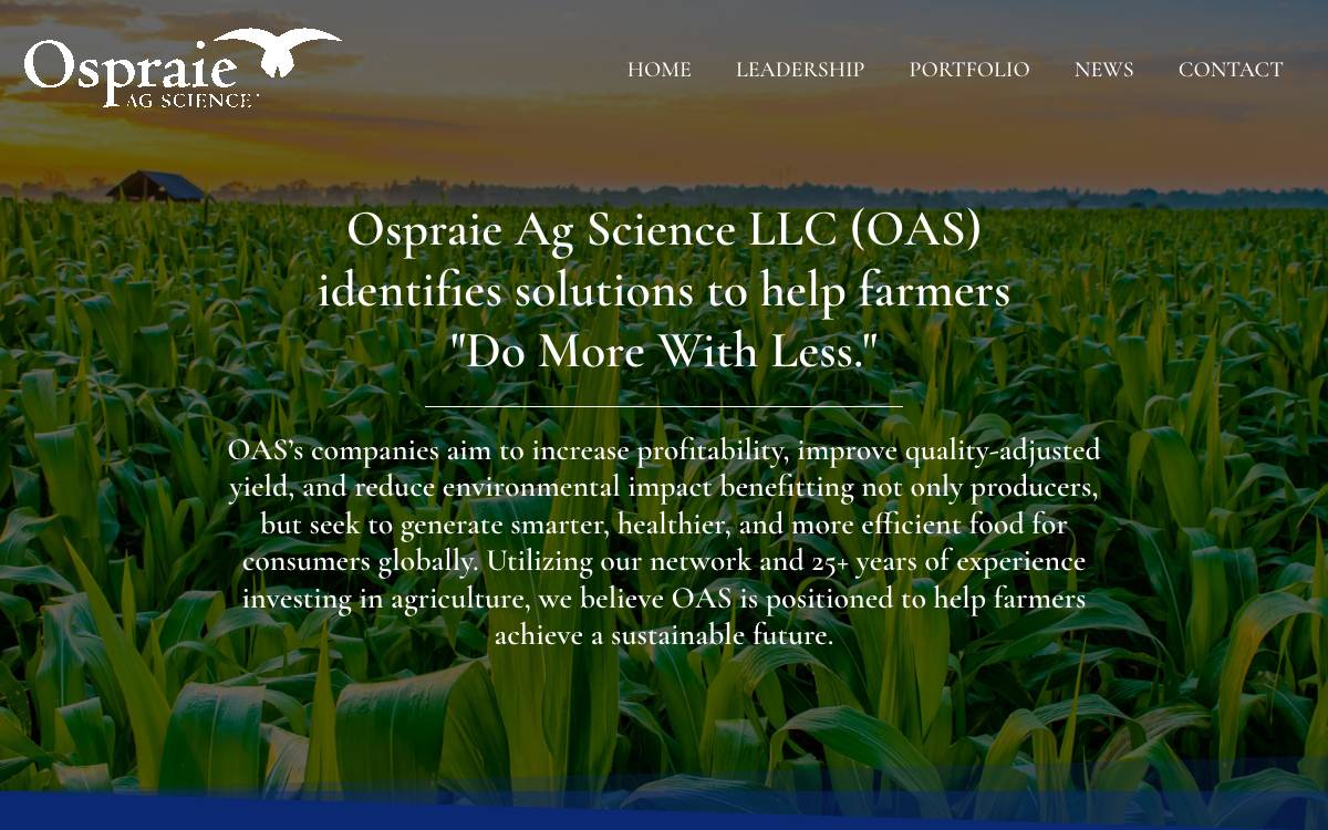 Ospraie Ag Sciences website preview