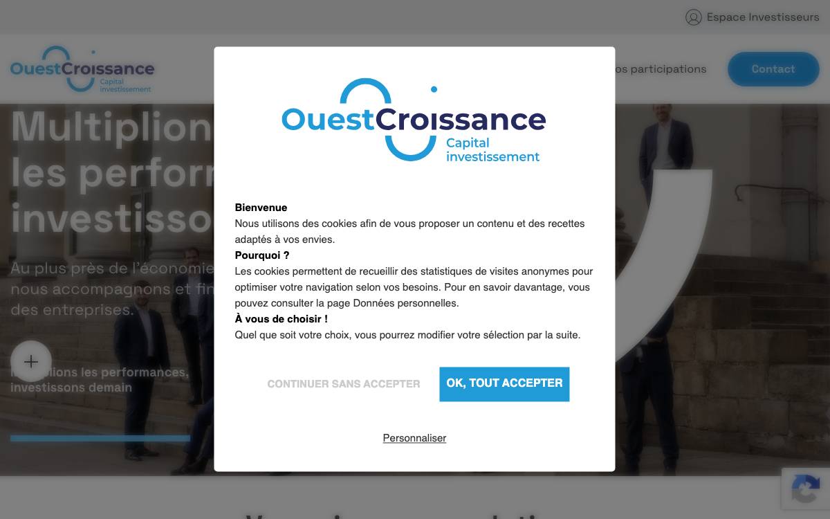 Ouest Croissance website preview