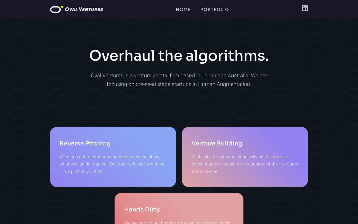Oval Ventures website preview