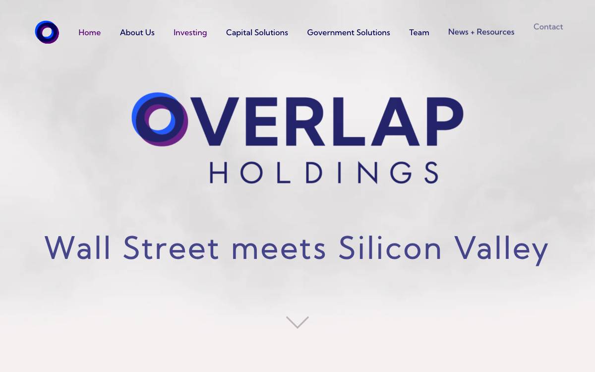 Overlap Holdings website preview