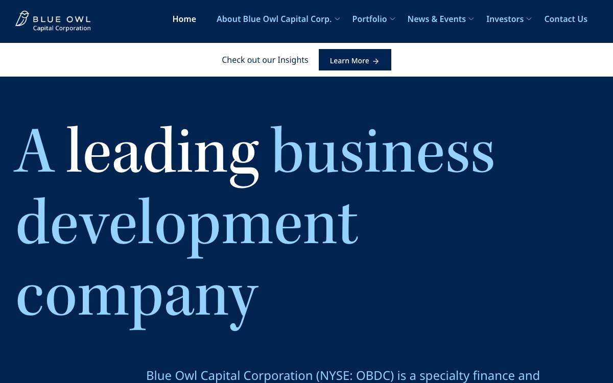 Owl Rock Capital website preview