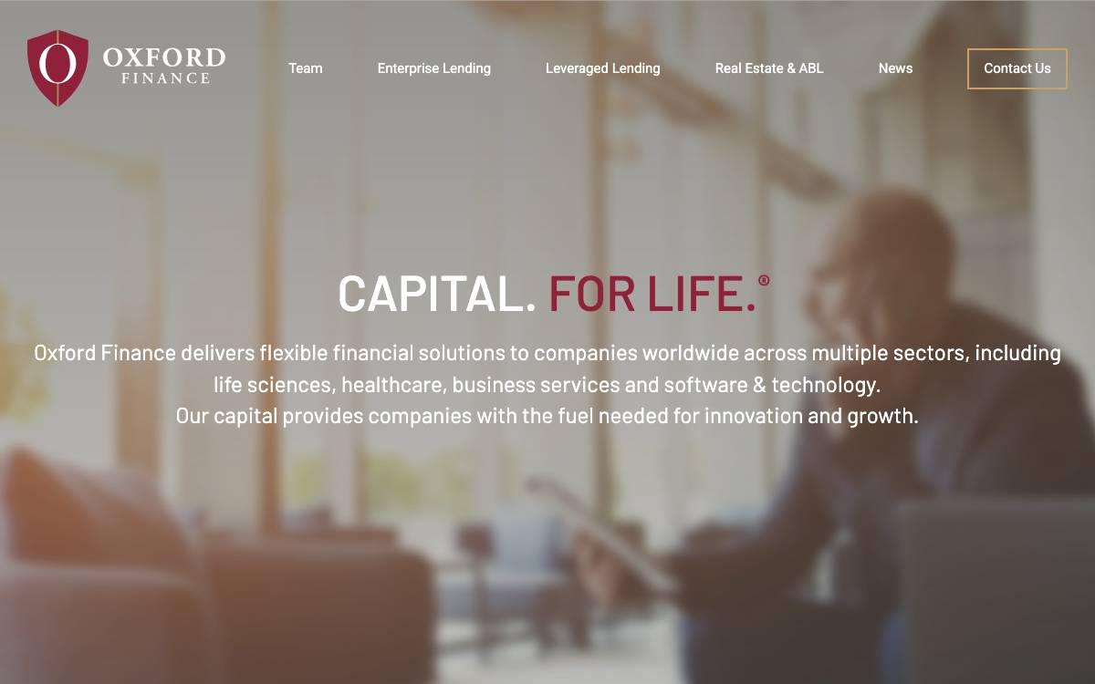 Oxford Finance LLC website preview