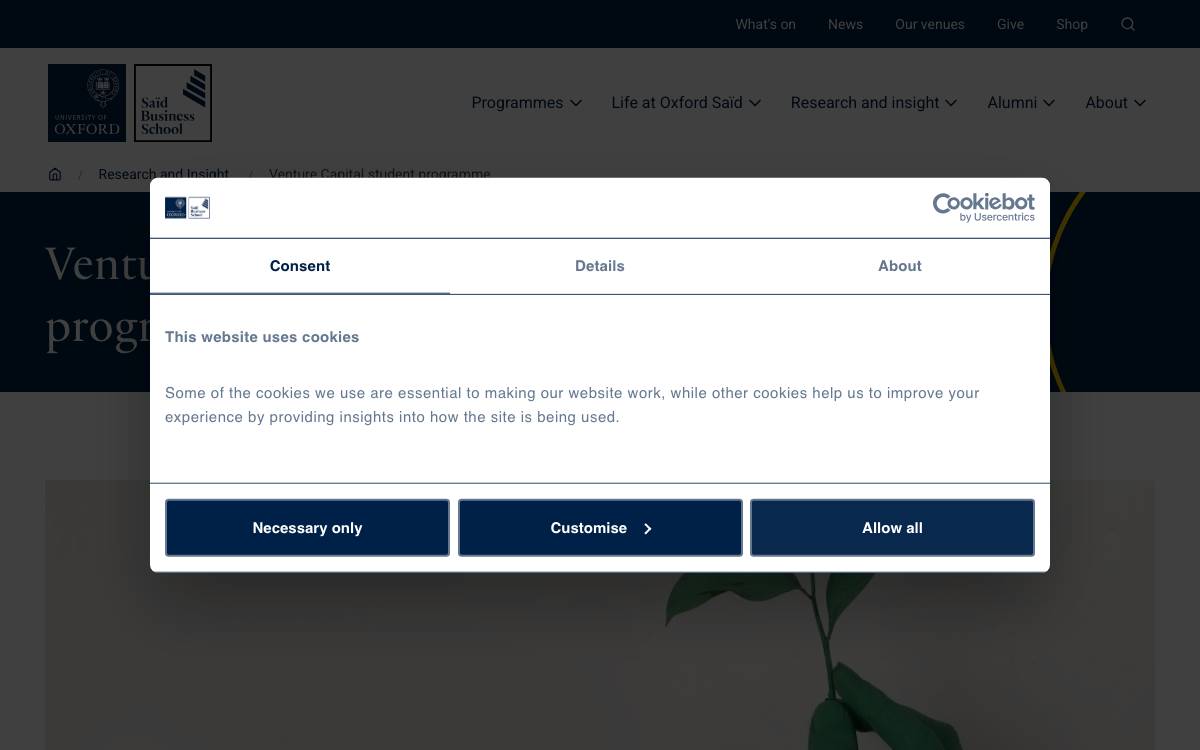 Oxford Seed Fund website preview