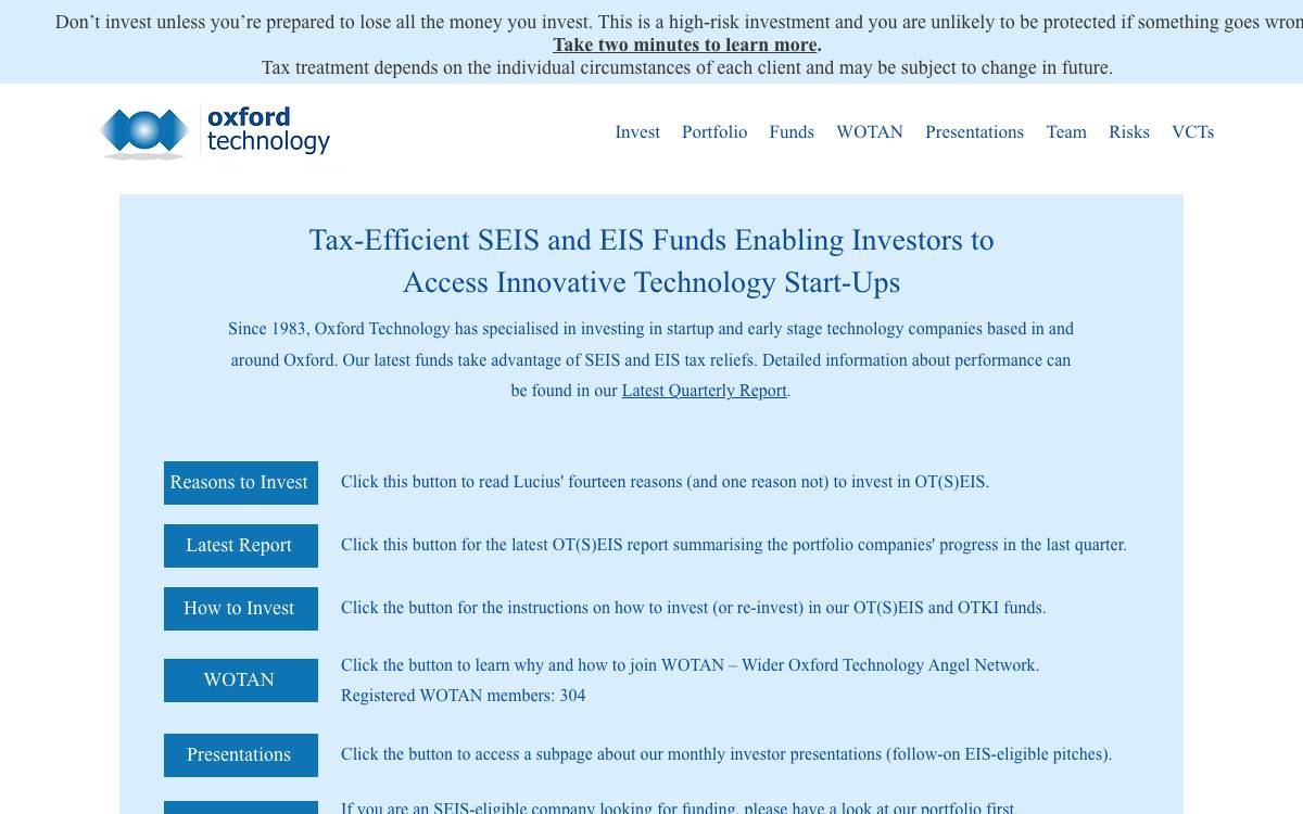 Oxford Technology Management website preview