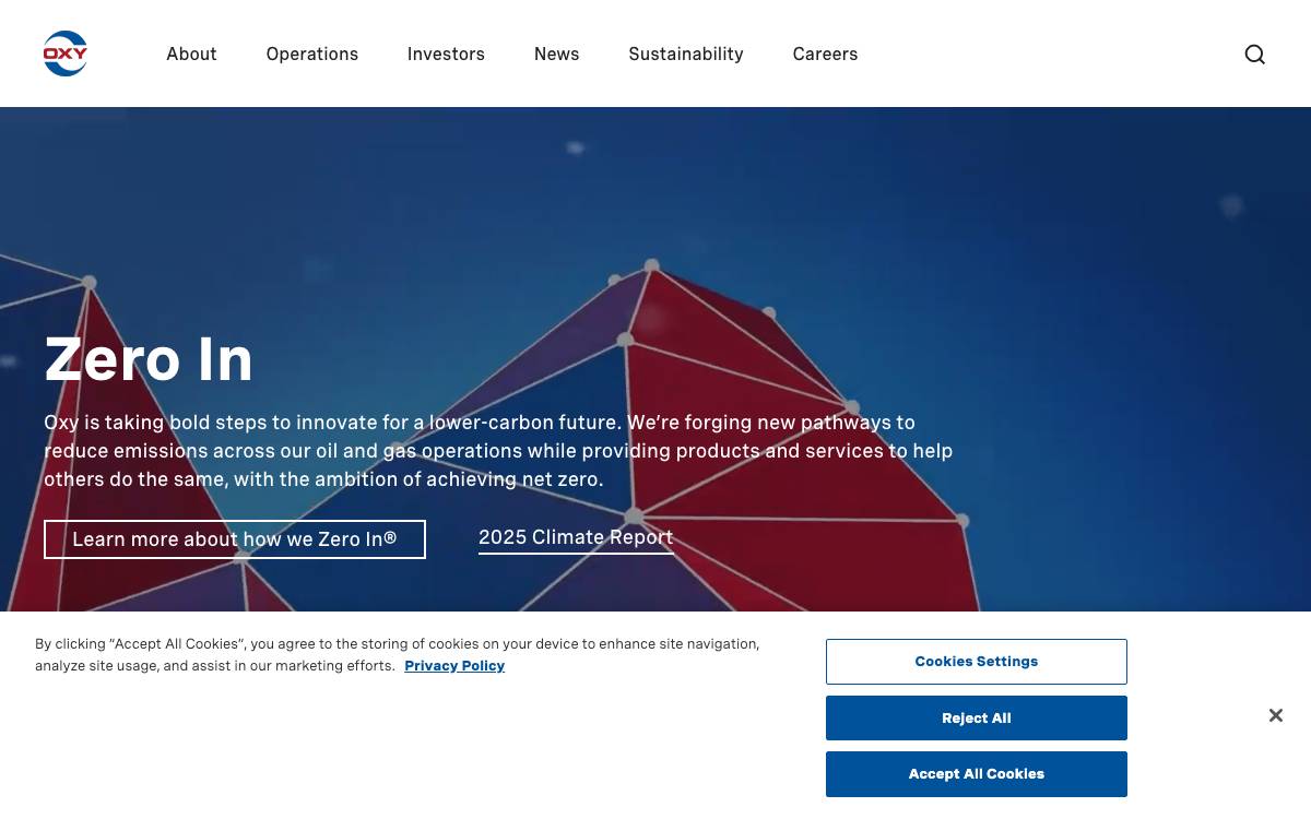 Oxy Low Carbon Ventures website preview