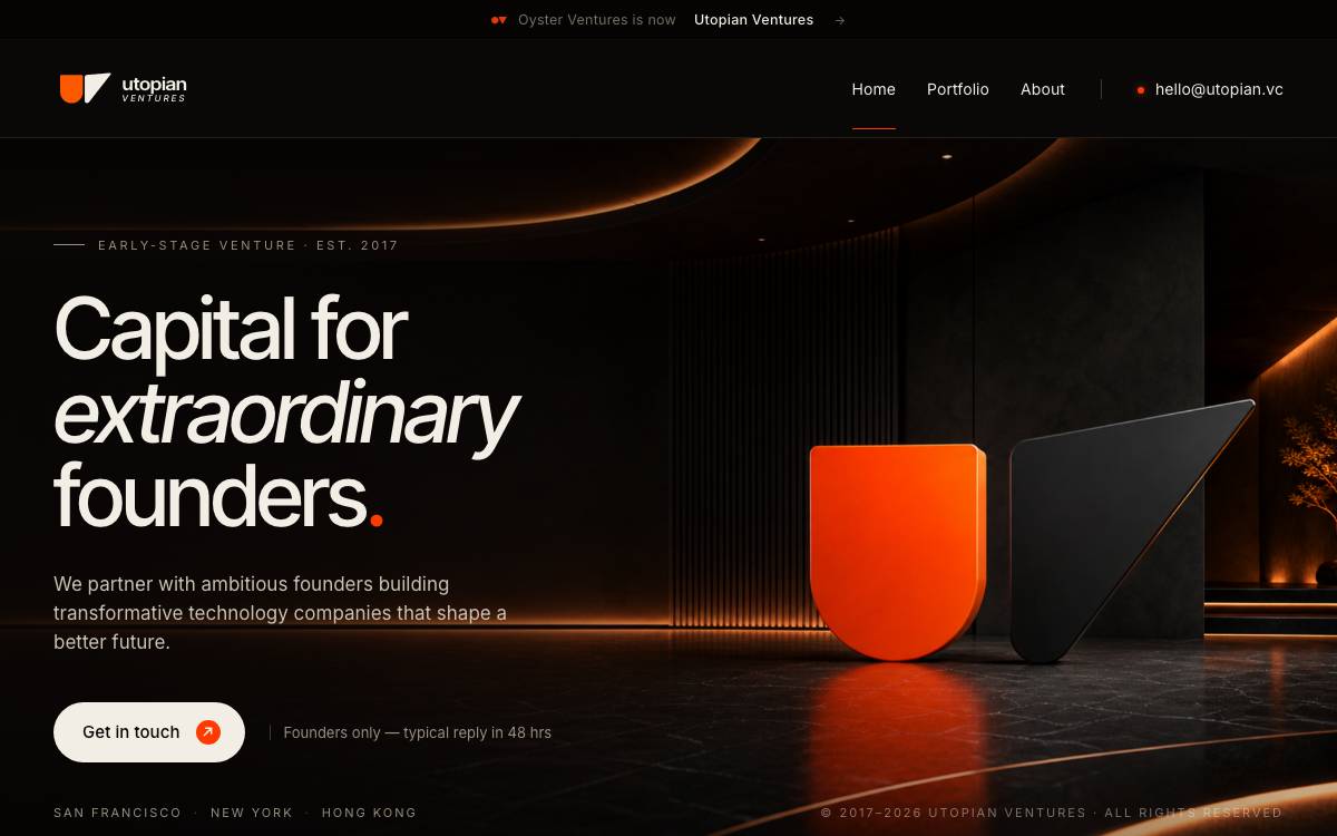 Oyster Ventures website preview