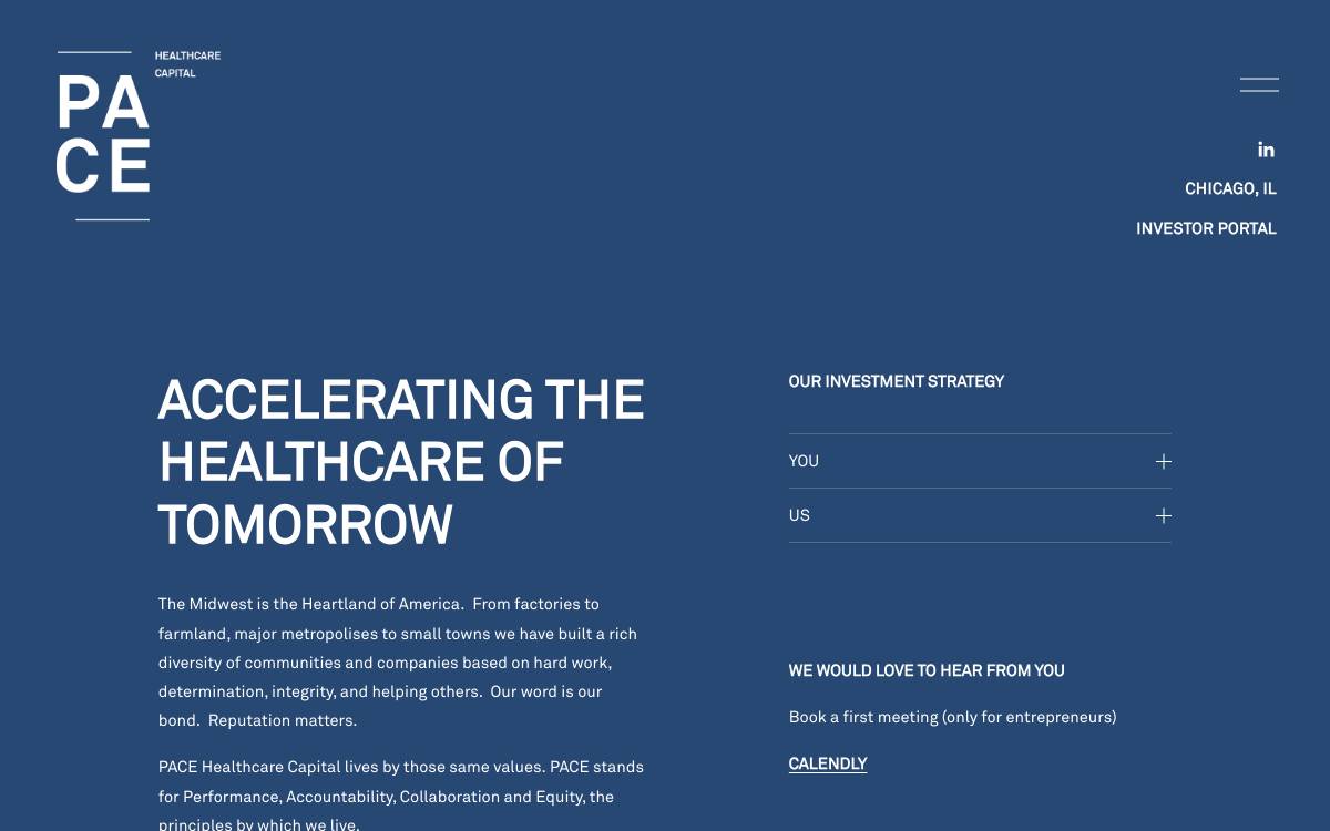PACE Healthcare Capital website preview