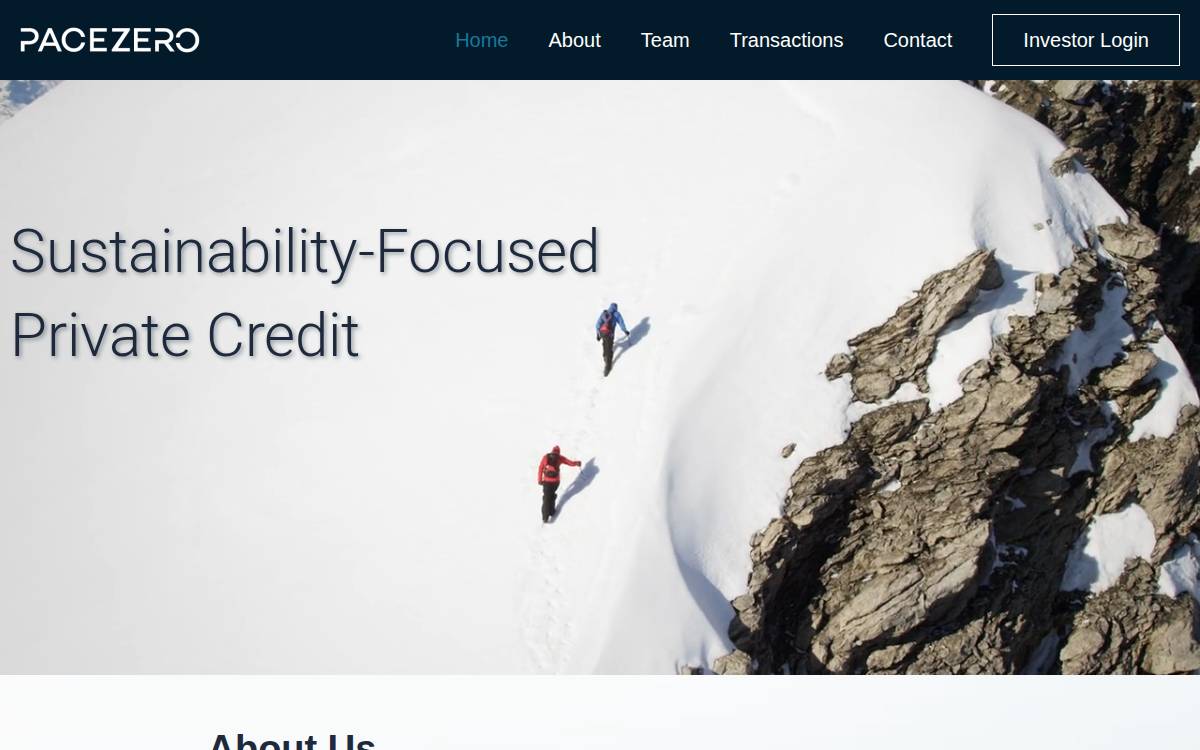 PaceZero Capital Partners website preview