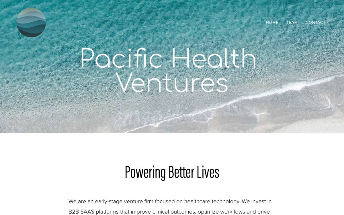 Pacific Health Ventures website preview
