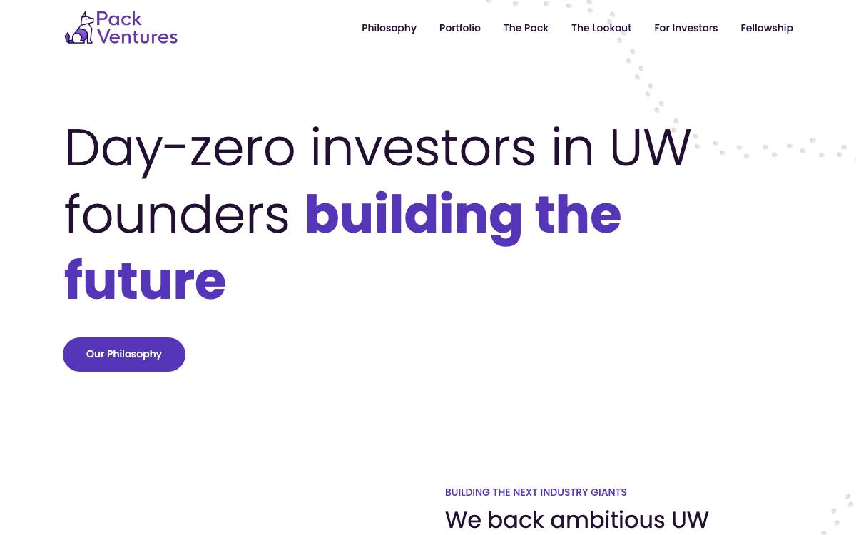 Pack Ventures website preview