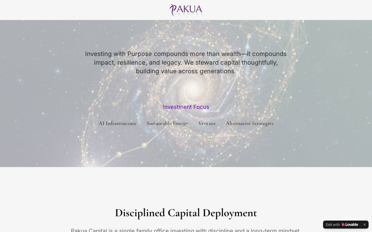 Pakua Capital AG website preview