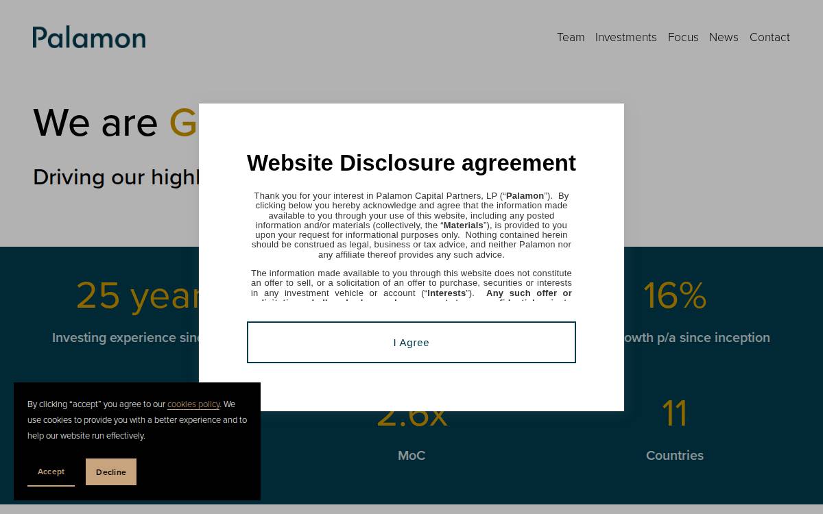 Palamon Capital Partners website preview
