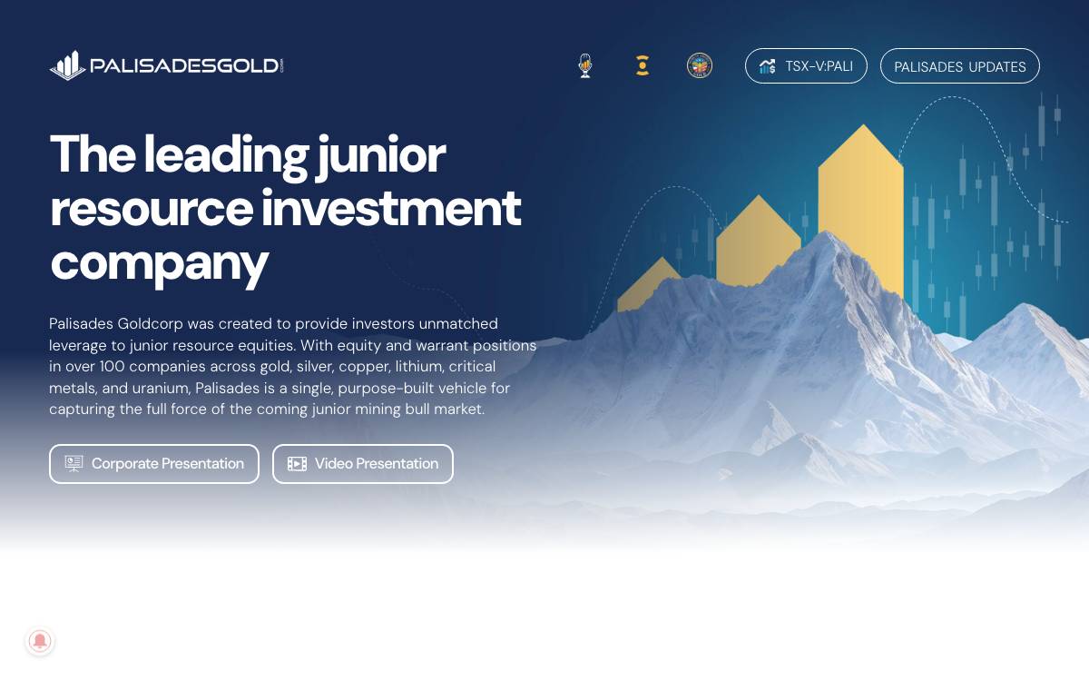 Palisades Goldcorp website preview