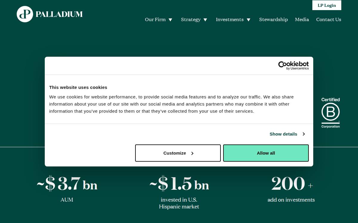 Palladium website preview