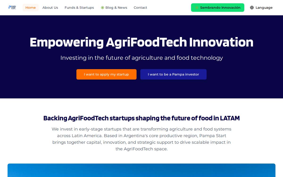 Pampa Start website preview