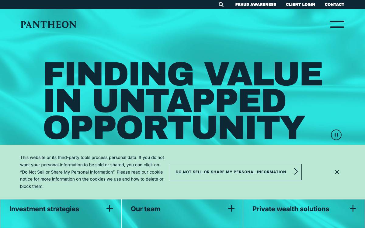 Pantheon Ventures website preview