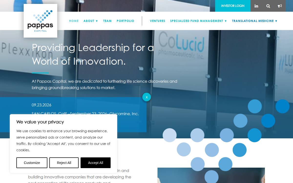 Pappas Capital website preview