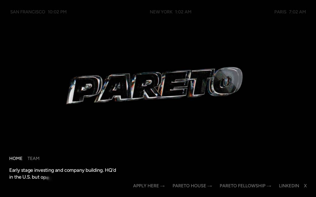 Pareto Holdings website preview
