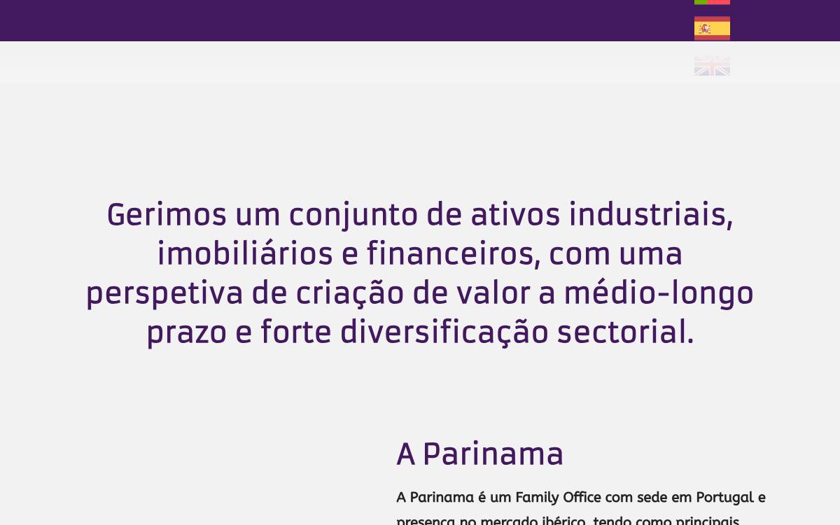 Parinama website preview