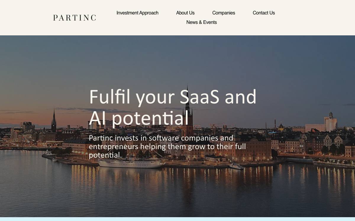 Partinc Capital website preview