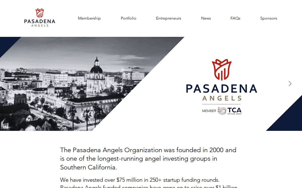Pasadena Angels website preview