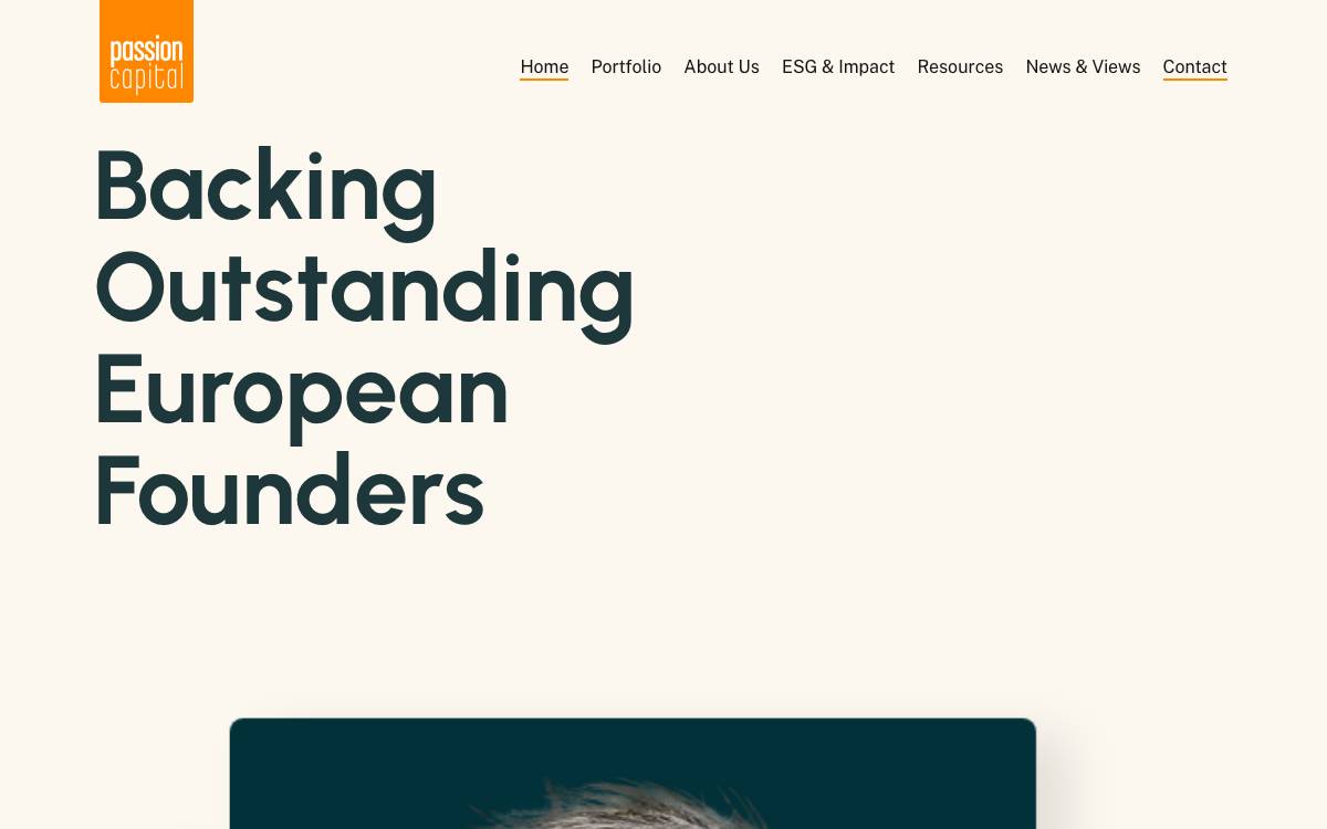 Passion Capital website preview