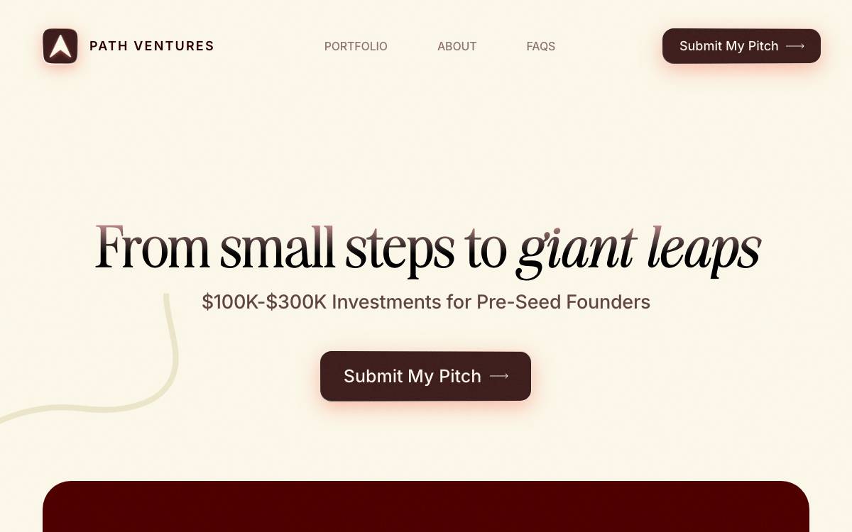 Path Ventures website preview