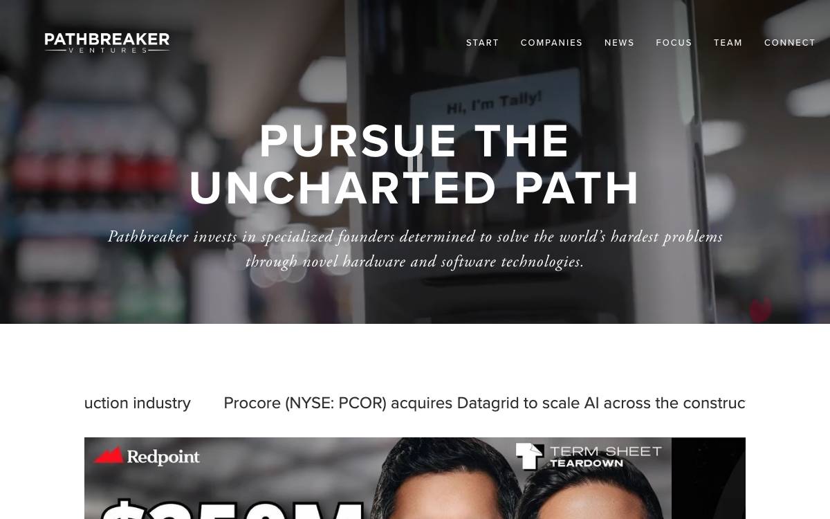 Pathbreaker Ventures website preview