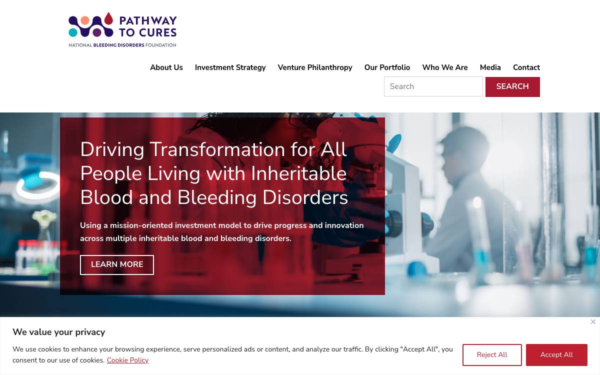 Pathway to Cures website preview