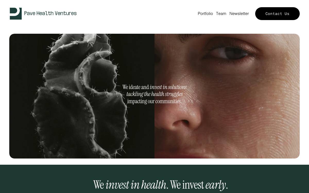 Pave Health Ventures website preview