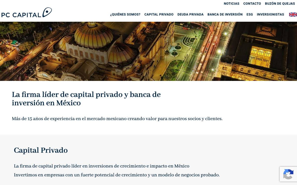 PC Capital website preview