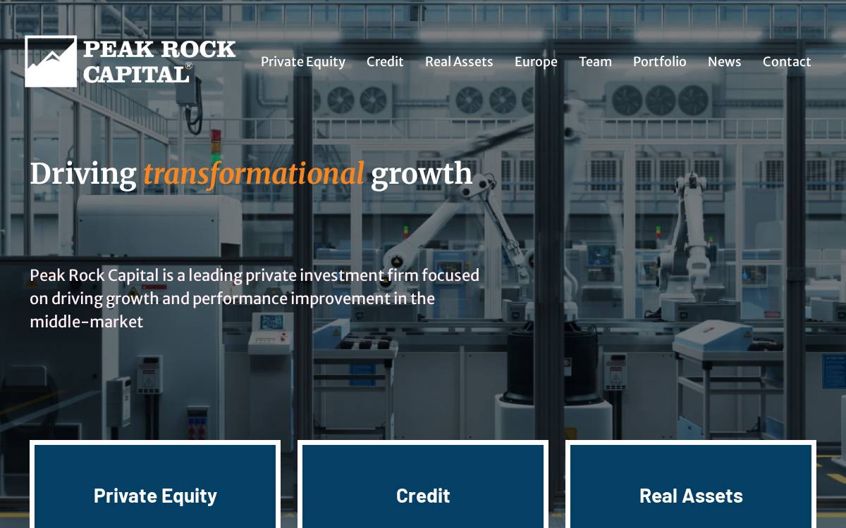 Peak Rock Capital website preview