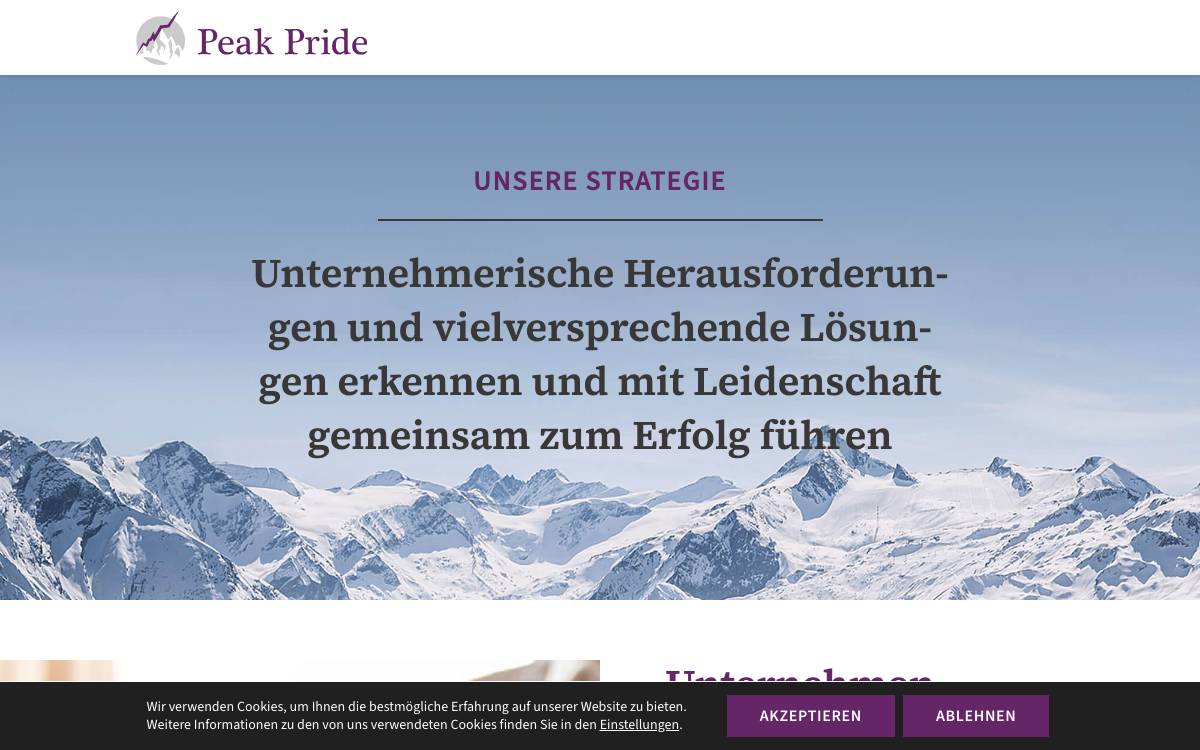 Peak Pride website preview