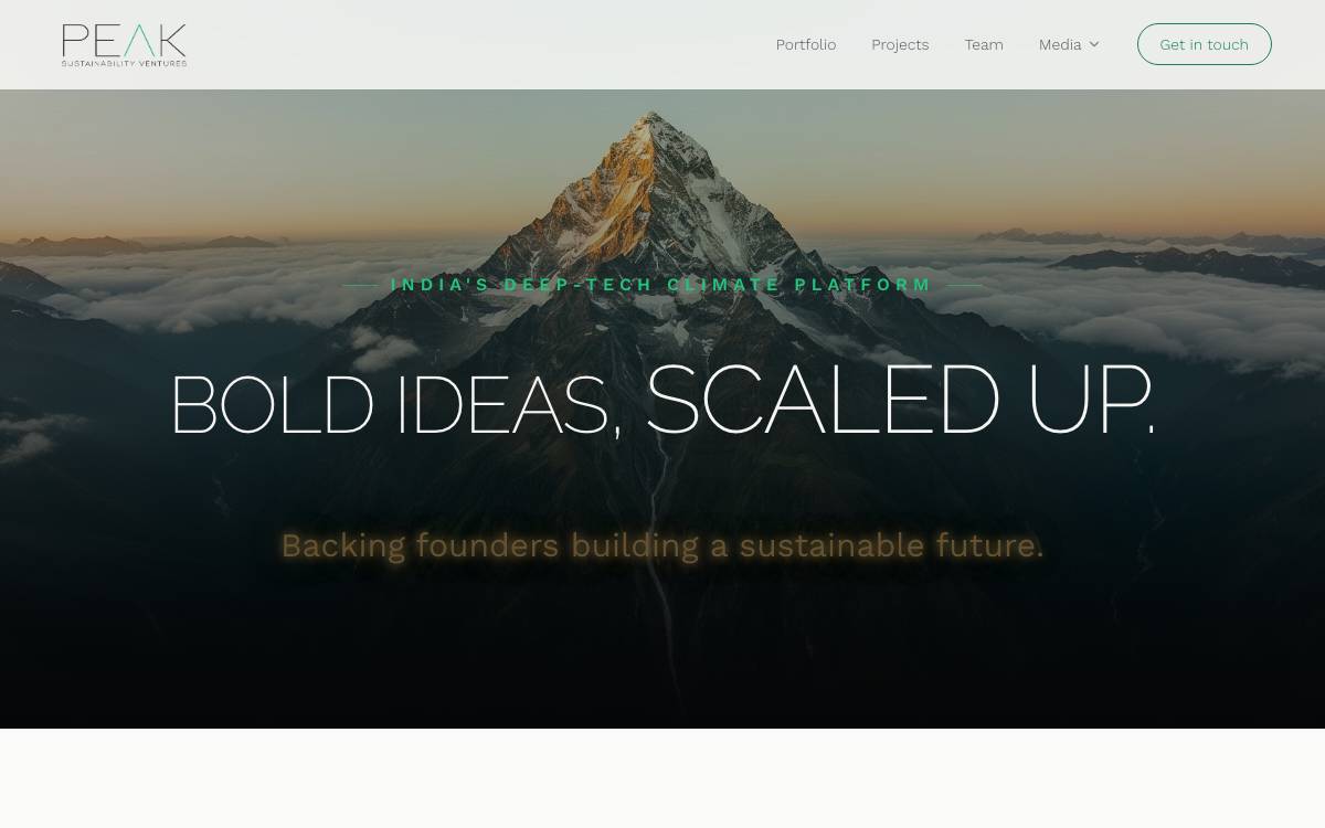 Peak Sustainability Ventures website preview