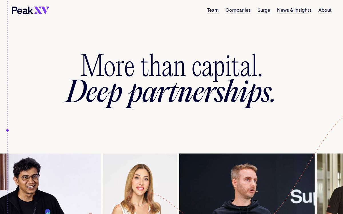 Peak XV Partners website preview