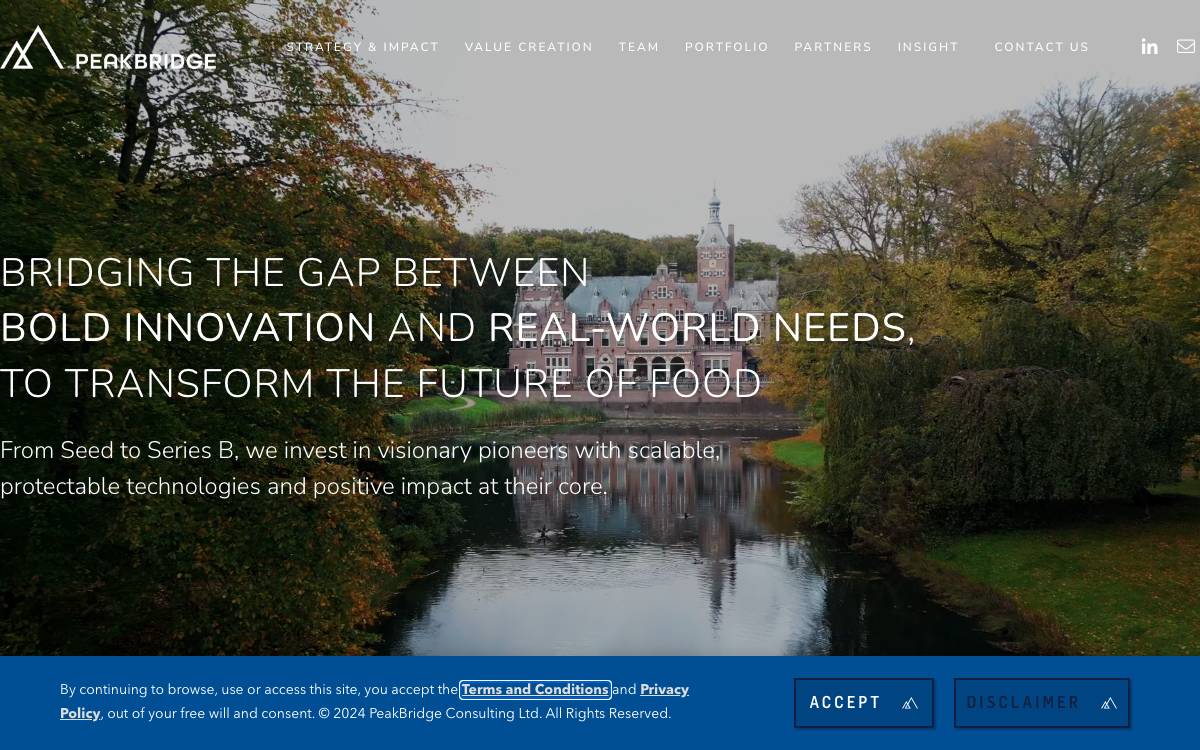 PeakBridge VC website preview