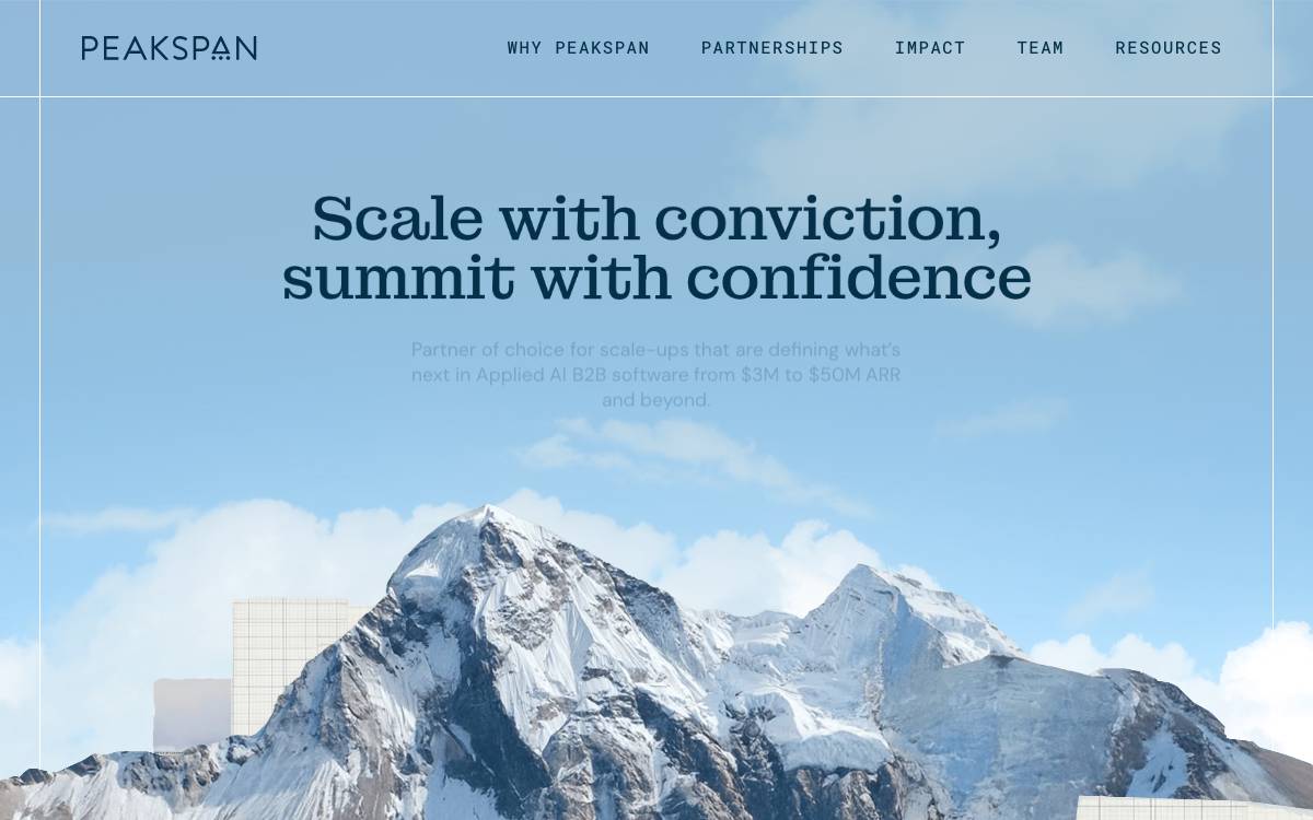 PeakSpan Capital Partners website preview
