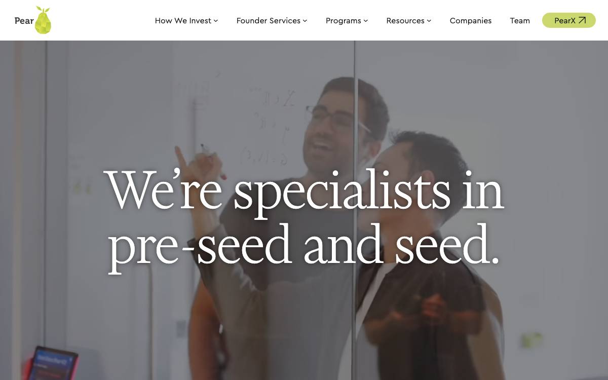 Pear VC website preview