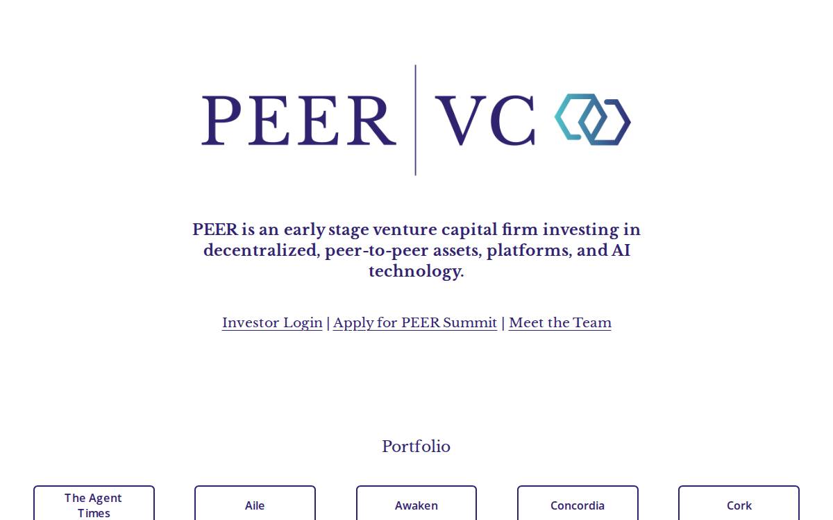 PEER VC website preview