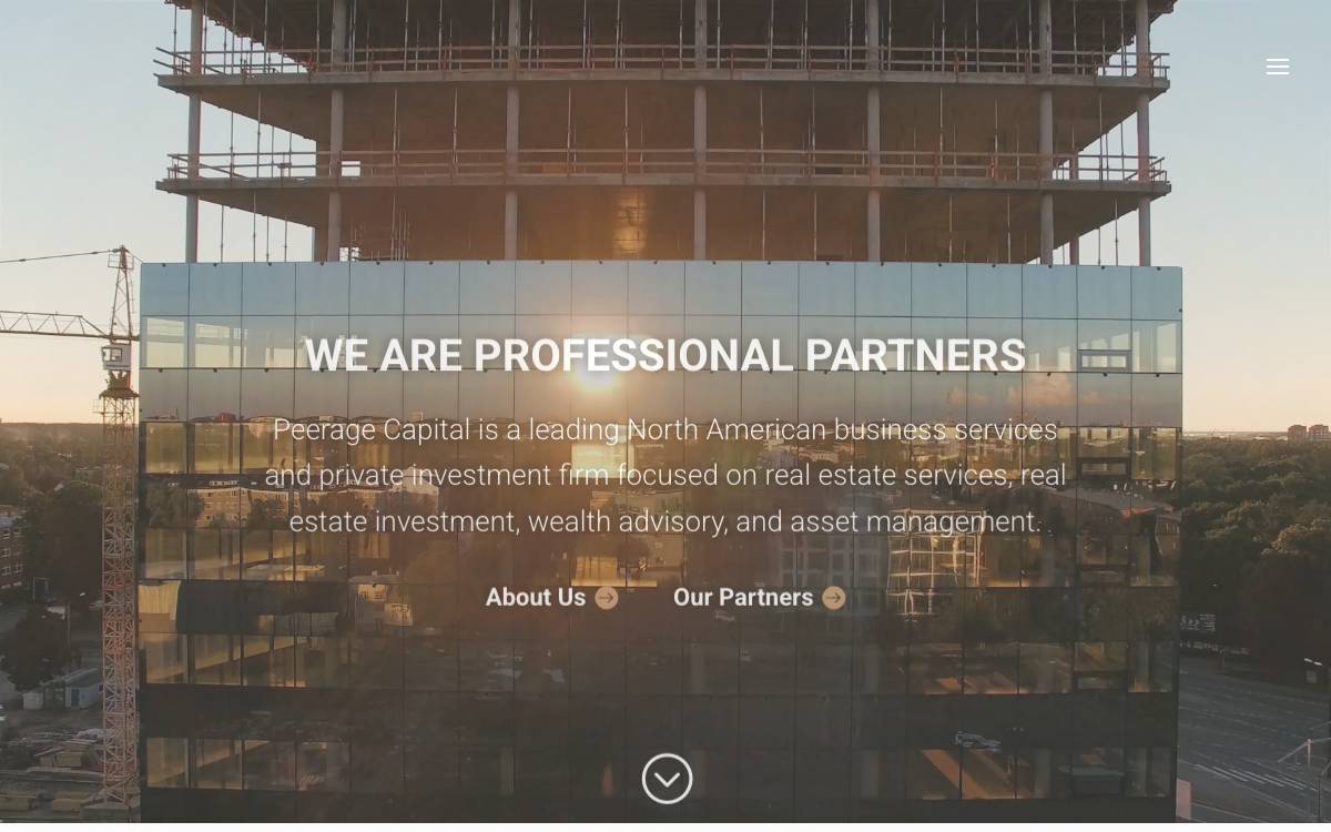 Peerage Capital website preview