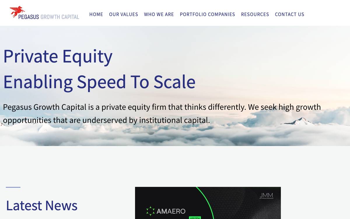 Pegasus Growth Capital website preview