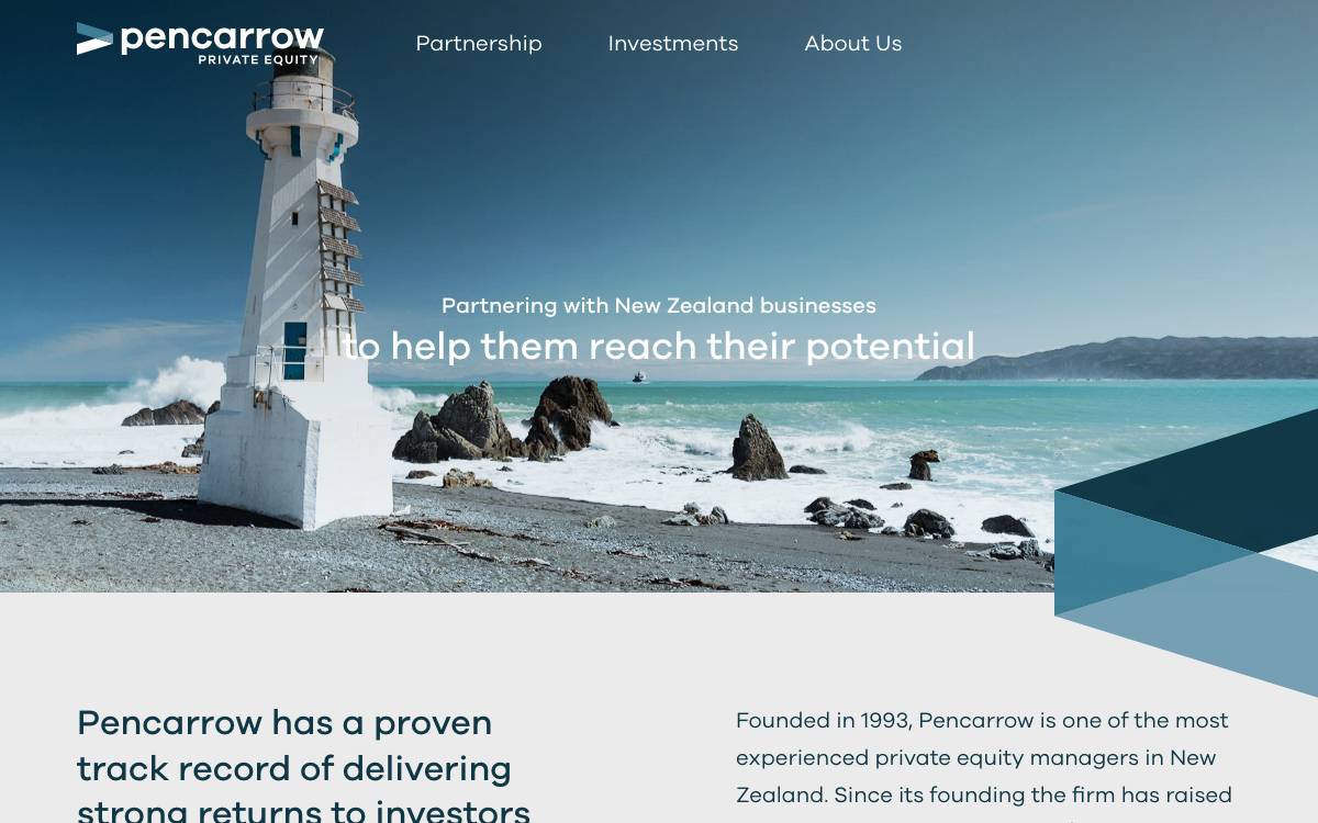 Pencarrow Private Equity website preview