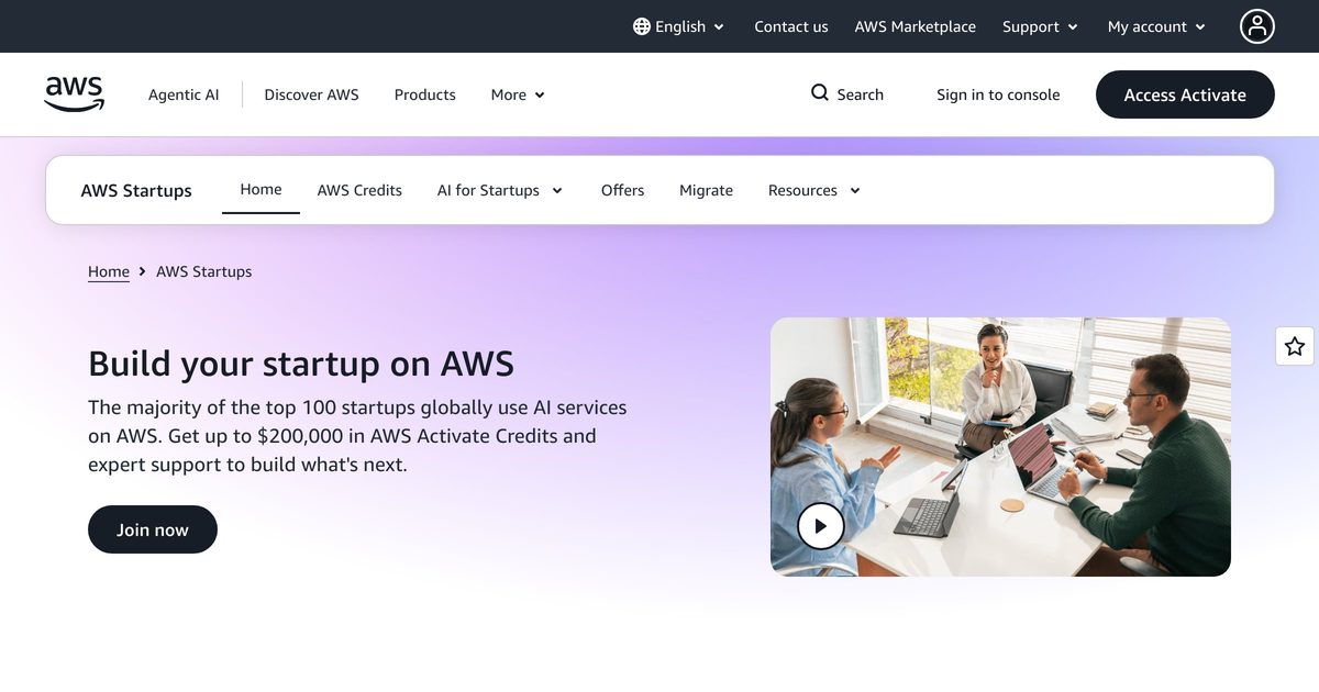 AWS Activate banner