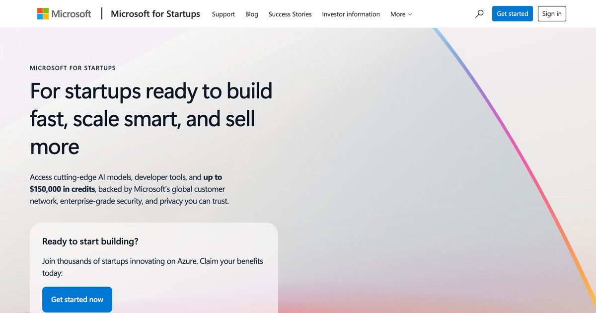 Microsoft for Startups banner