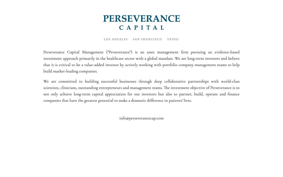 Perseverance Capital website preview
