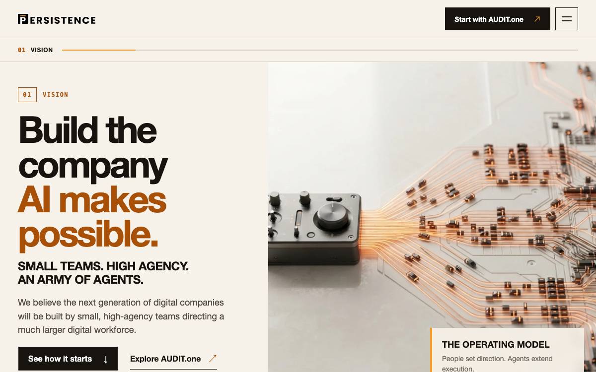 Persistence website preview