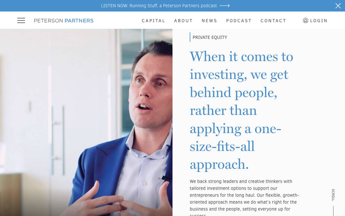 Peterson Venture Partners website preview