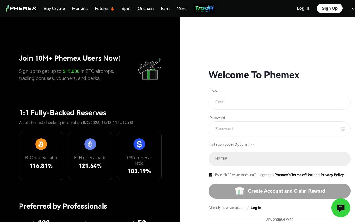 Phemex Venture website preview