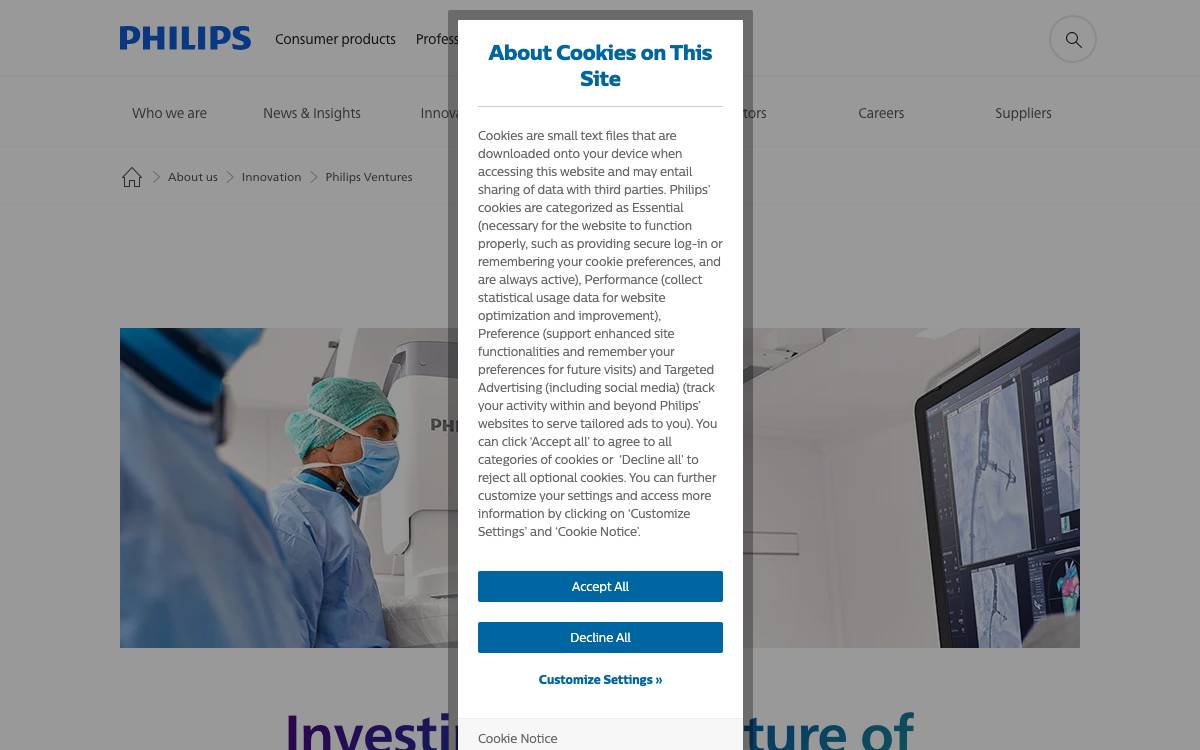 Philips Ventures website preview